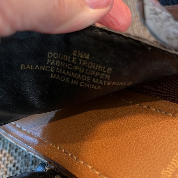 CROWN VINTAGE DOUBLE TROUBLE WEDGE SANDAL SHOES size 8.5 EUC wedges black brown - Picture 12 of 13